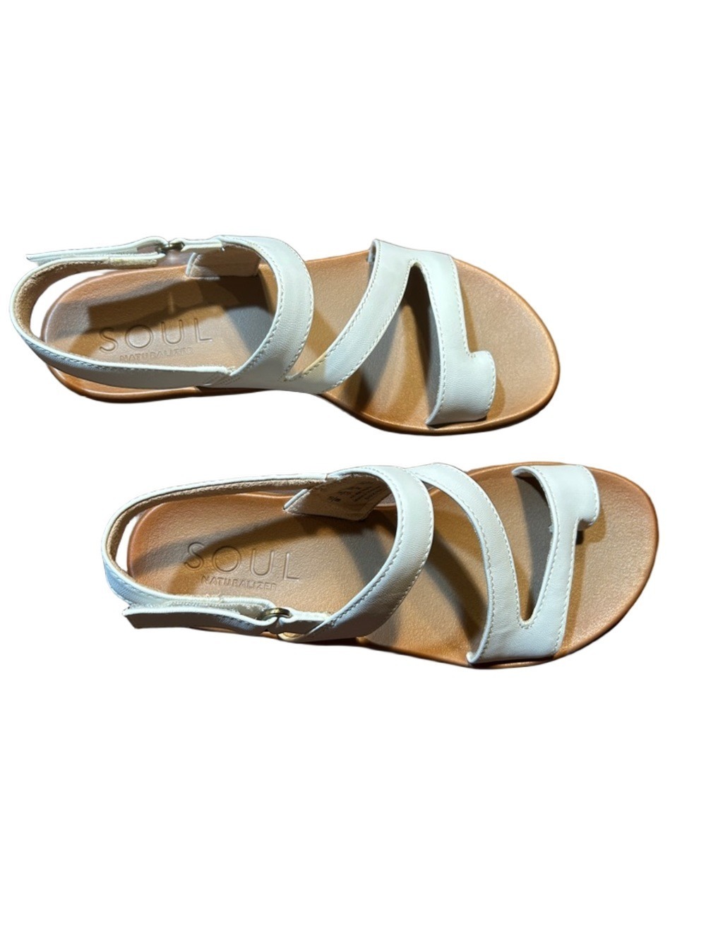 SOUL Naturalizer Women's White Strappy Slingback Sandals Like New w/ Box Size 6